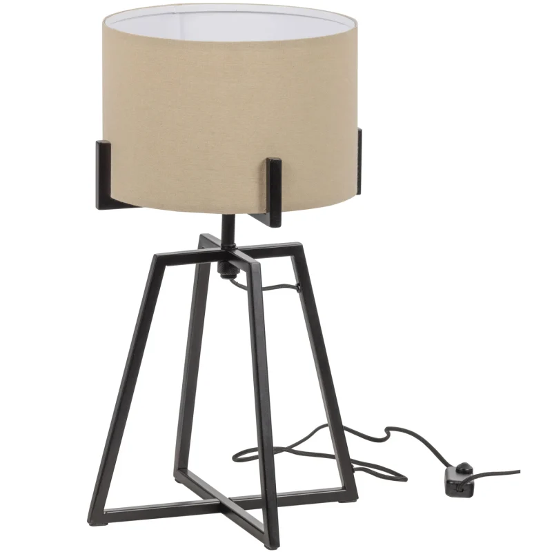 WOOOD HOLLY Tafellamp zwart/naturel